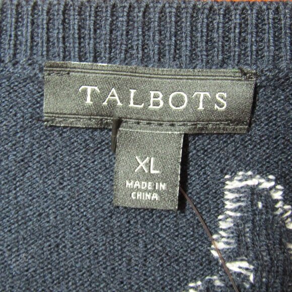 Talbots Navy Blue Multicolor Butterfly Sweater Women Size XL Long Sleeve New Tag - Picture 5 of 8